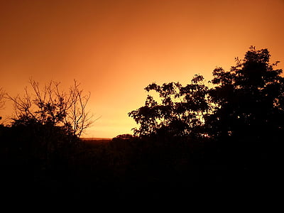 tramonto, cielo di estate, arancio, tempesta, luce del sole, Cloudscape