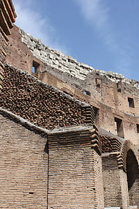 porta, paret, porta, pedra, antiga, les ruïnes de la, Roma