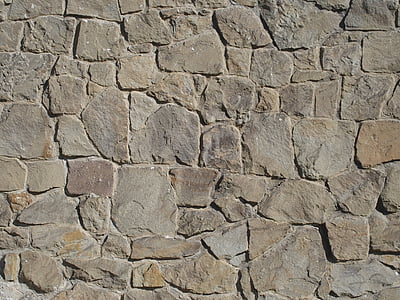 石头, 墙上, 纹理, 棕色, 背景