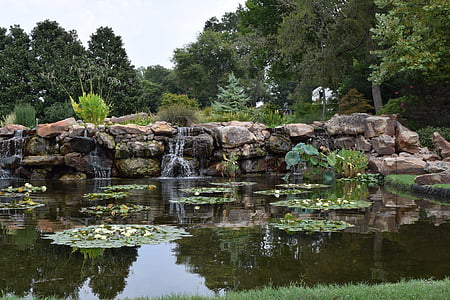 Most, Záhrada, Arboretum, kameň, rybník, scénické, prírodné