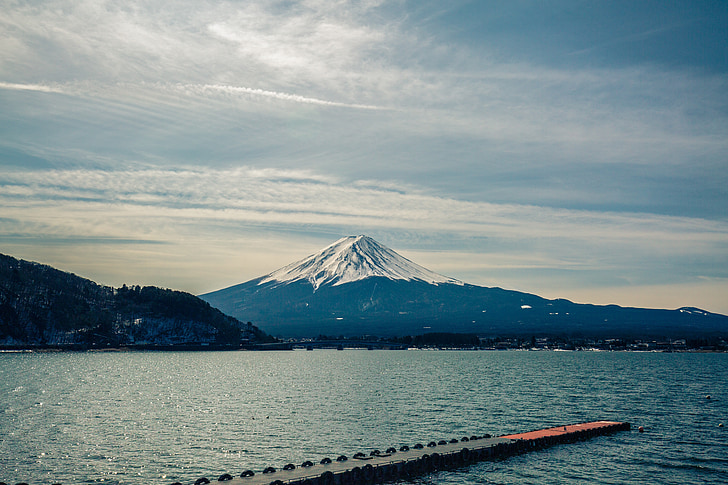 tó, Fuji-san, Japán, Mountan, földrajz, mt fuji, hegyi