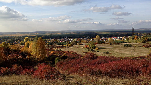 Olkusz, Polsko, krajina, podzim