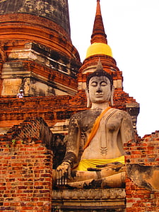tempelet, Buddha, buddhisme, religion, Thailand, Ayutthaya, stein