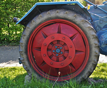 Trek zralé, treckerrad, traktory, Lance-trek, detaily, starý traktor, Oldtimer