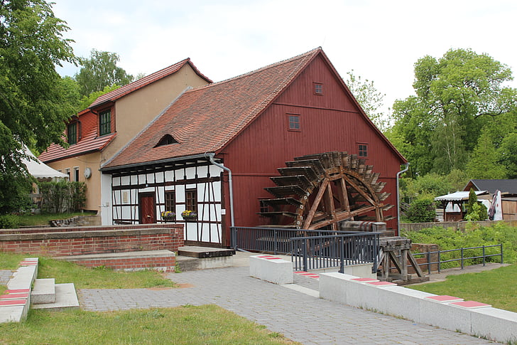 water mill, old, mill, flour mill, mill wheel, shellers, cottbus
