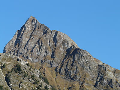 höfats, Hora, Vrcholový kříž, kříž, pěší turistika, horolezectví, strmý
