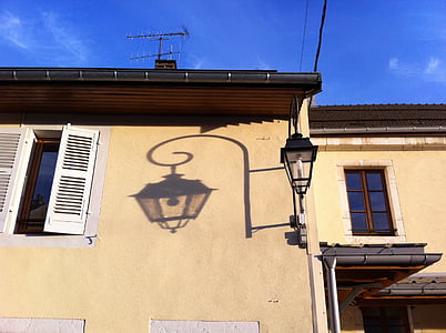 lantern, shadow, street, sun