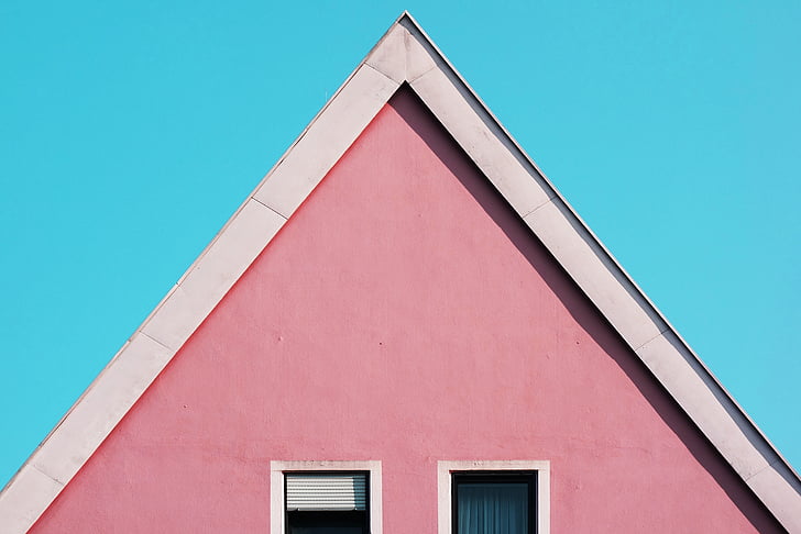 рожевий, шланг, будинок, Архітектура, мінімальний, рожевий колір, екстер'єру будівлі