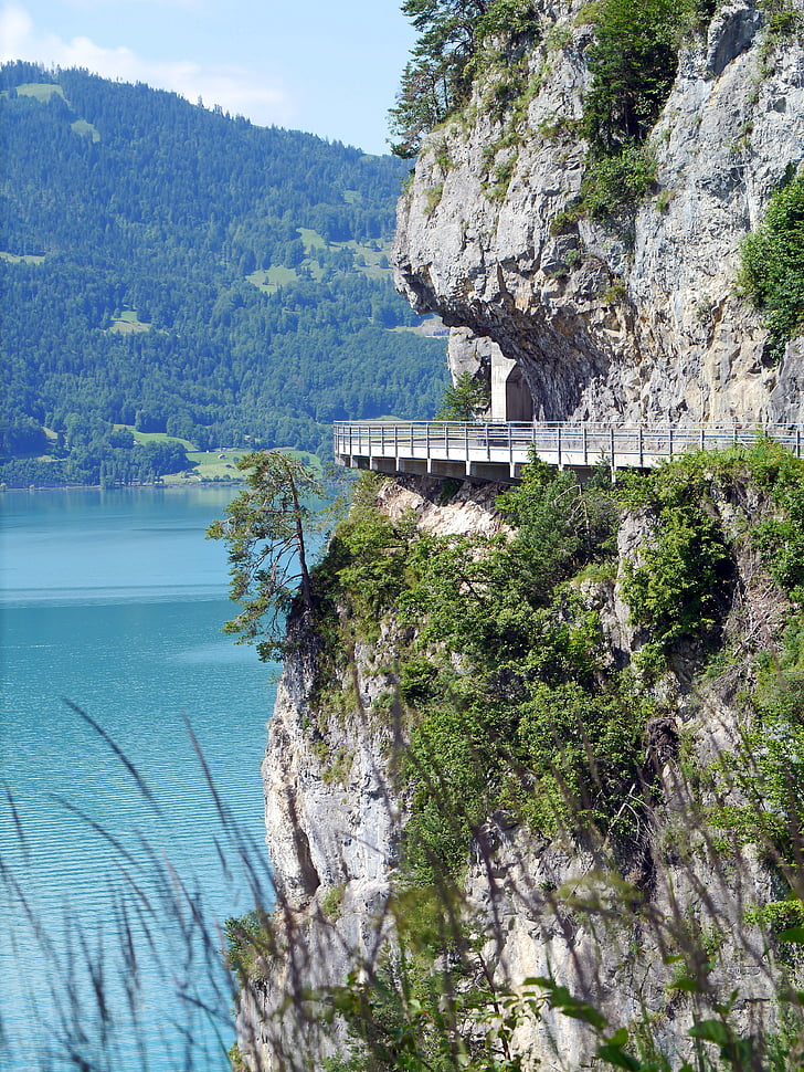 Lago de thun, carretera norte, roca, Galería, túnel, aventura, Oberland bernés