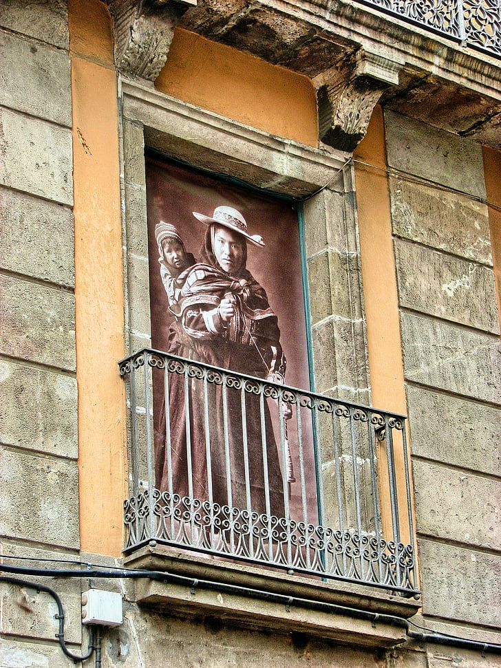 balkon, okno, Architektura, budova, portrét, Foto, staré