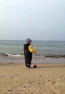copil, Marea Baltică, băiat, mare, vacanta, largă, gândire
