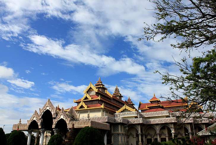 blue sky, museum, bagan, myanmar, burma, mandalay division, sky