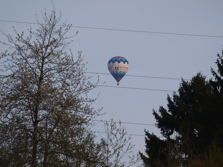 balão de ar quente, balão, linha de energia, passeio de balão de ar quente, voar