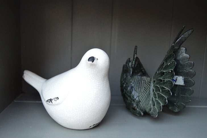 bondehus, keramisk fugle, antik, vintage, fugle, keramik, design