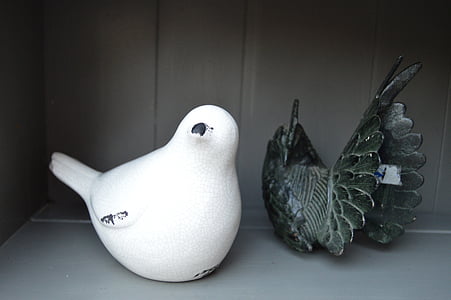 Bondgård, keramiska fåglar, Antik, Vintage, fåglar, keramik, design