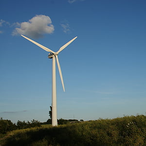 maastik, suvel, looduslik, Taani, turbiini, keskkond, tuuliku