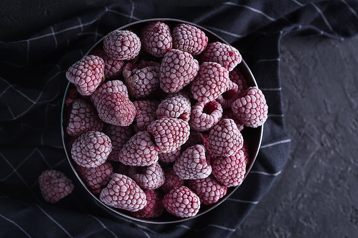 frambuesa, Berry, bayas congeladas, bayas de una frambuesa, Closeup, macro, naturaleza muerta