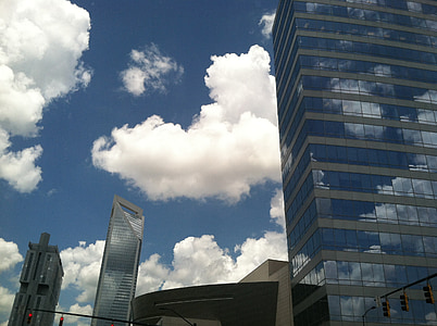 Charlotte, himmelen, byen, sentrum, fyrtårnet, Nord carolina, arkitektur