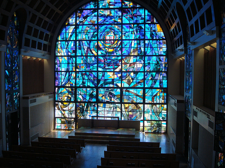 manchado, vidro, vidro manchado, Universidade de Pepperdine, janela de igreja, Igreja, Capela