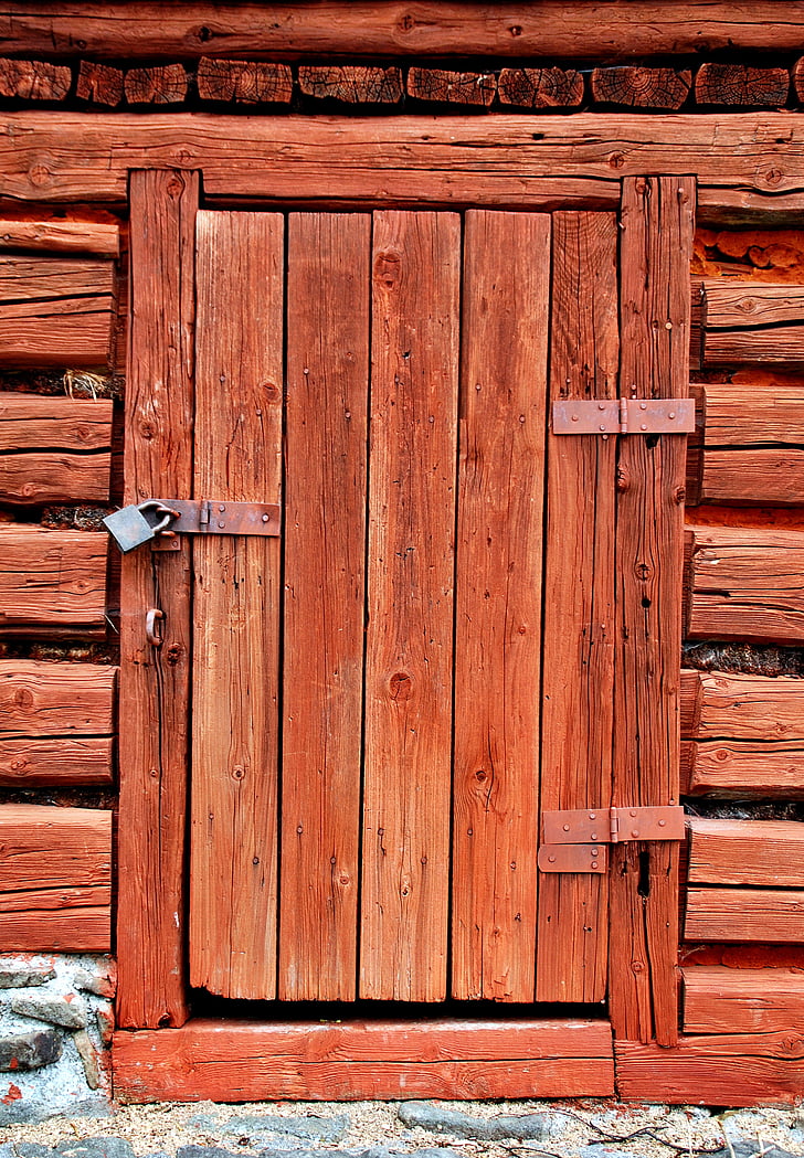 the door, wood, wooden, boards, by wlodek, entrance, cottage