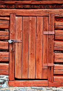 La puerta, madera, madera, tableros de, por wlodek, entrada, casa de campo