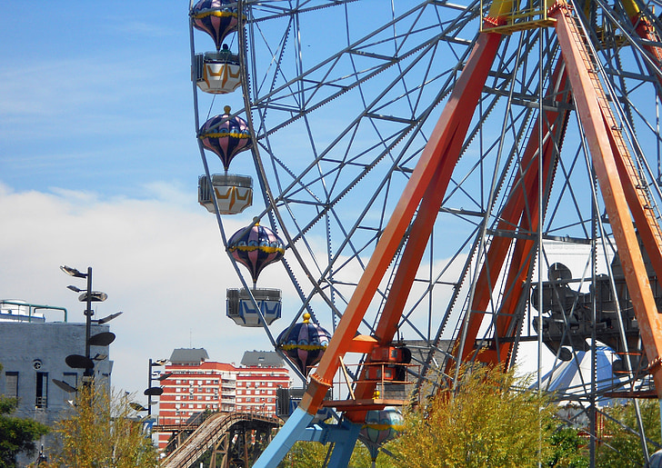 amusement park, wheel, fun, children, family, holiday, games