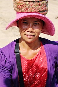 Portret, Bali, vrouw, Indonesisch, gezicht, Karakteristiek