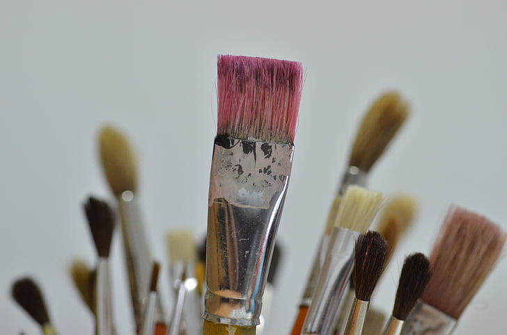 brushes, colors, hair, switzerland, set, paintbrush, creativity