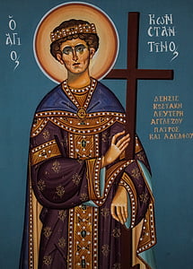 St Constantin, Saint, religion, Église, iconographie, peinture, mur