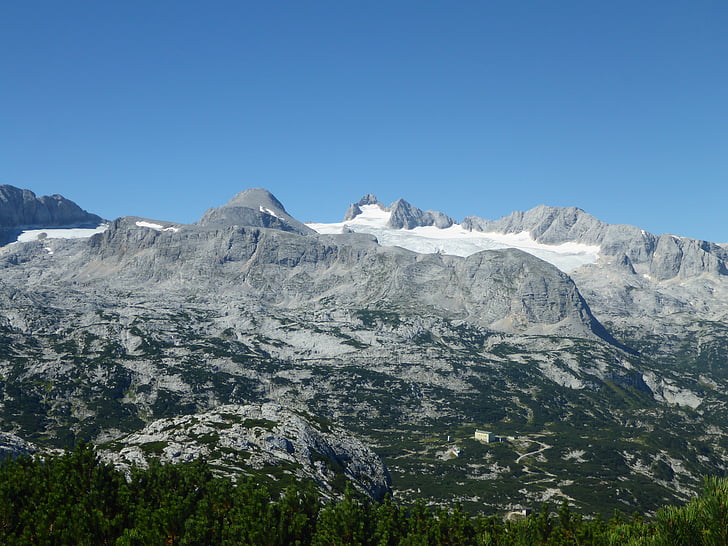 mountain landscape, austria, dachstein, nature, mountains, outlook, glacier
