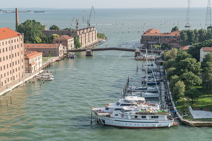 Venedig, Italien, Canal, Bridge, arkitektur, båtar, Europa