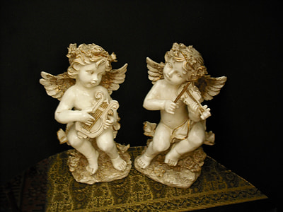 ange, anges, statuettes, poterie