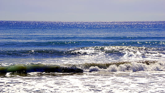 jūra, bangos, Viduržemio jūros, paplūdimys, vandens, kraštovaizdžio, smėlio