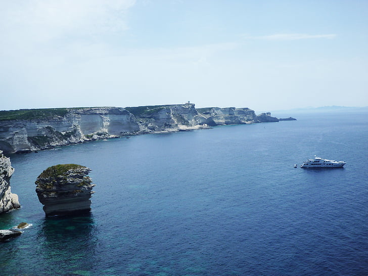 corsica, cliff, white cliffs, france, sea, outlook
