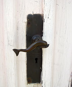 durvis, pildspalva, delfīns, pils, atslēgas caurums, atslēga, Vintage durvis