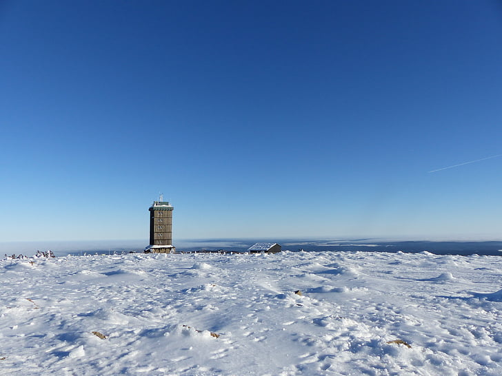 Inverno, Boulder, neve, resina, invernal, Torre, céu azul