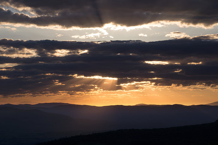 mraky, krajina, hory, Příroda, obloha, Západ slunce, Scenics