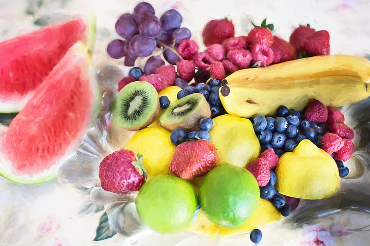 świeże owoce, arbuz, jedzenie, słodkie, zdrowe, naturalne, świeżość