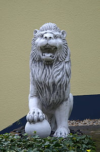 szobor, oroszlán, szép illúzió ceruzával művészet, ábra, szobrászat, oroszlán - macska, állat