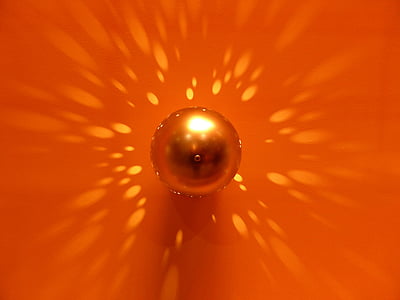 lampe, lumière, orange, boule de Noël, réflexion, atmosphère, Orb