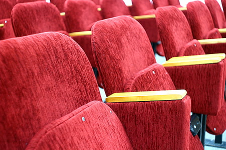 màu đỏ, chỗ ngồi, Hall, lắp ráp, rạp chiếu phim, vị trí, cấp bậc