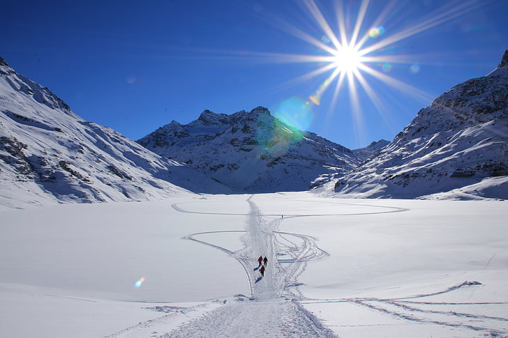 sniego, Forarlbergas, Austrija, kalnai, Alpių, Gamta, žiemą