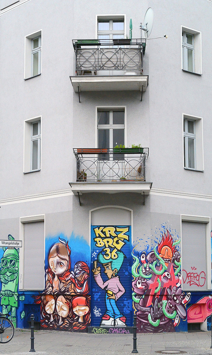 Graffiti, art de la rue, art urbain, mur, peinture murale, façade, art