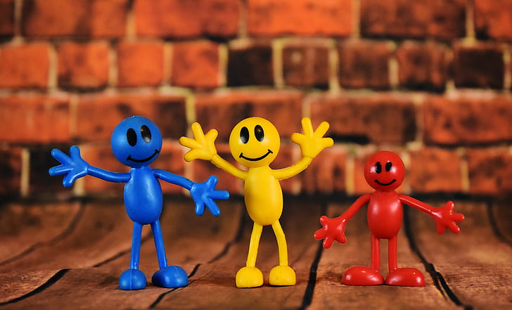 smilies, males, colorful, cute, figures, smiley, red
