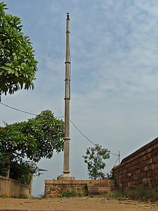poste de la lámpara, Palacio Patwardhan, Torre, jamkhandi, Karnataka, India