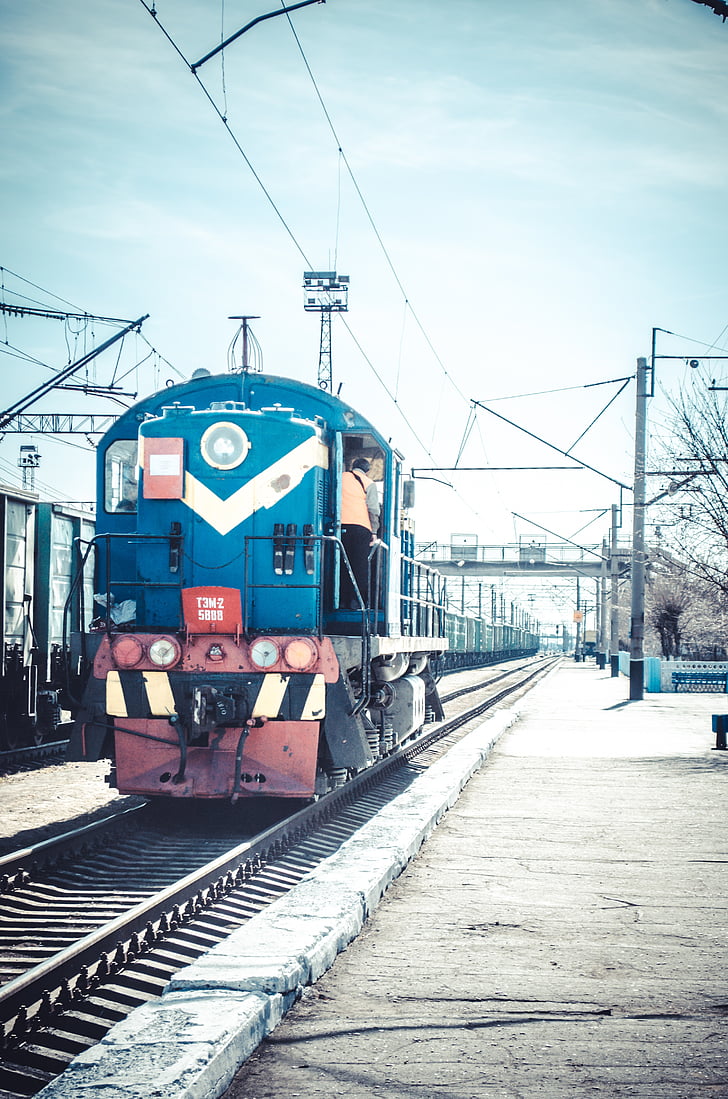 road trains, wagons, railway tracks, railway, train, rail, kazakhstan