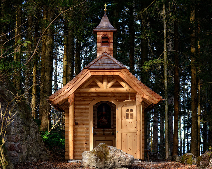 lesné chapel, Kaplnka, veriť, náboženstvo, dom modlitby, Príroda, Forest