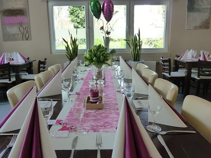 zajedništvo djece, gedeckter stol, zajedništvo, roza, odbora, Proslava, stol ukras