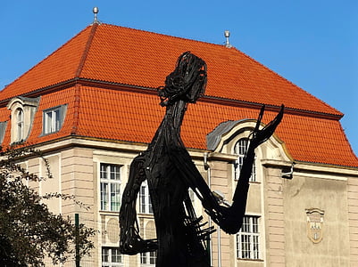 Nicolaus copernicus, Bydgoszcz, escultura, estatua de, obra de arte, edificio, Monumento