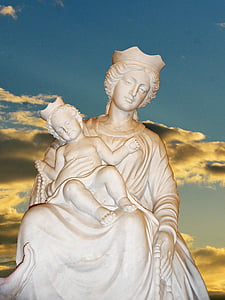 Madonna, Statue, välisilme, Travel, Kultuur, Heritage, taevas
